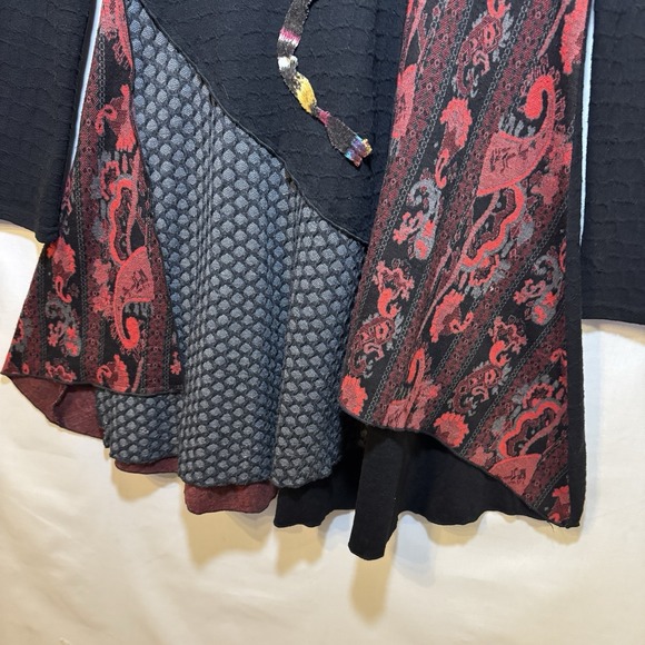 Women's M Boho Tunic Dress Whimsygoth Abstract Print  Sleeve Artsy Festival - Picture 8 of 13